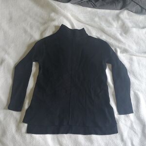 Talbots Black Cowl Neck Sweater with Ribbed Texture